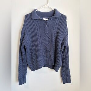 Simons Twik Cotton Blend Knit Buttoned Sweater Pullover Medium